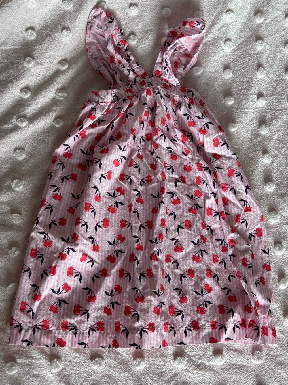 Seed Heritage Pink Striped Cherry Print Sundress